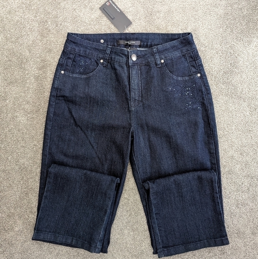 LAURA petites Simon Chang denim pants size 8 BNWT